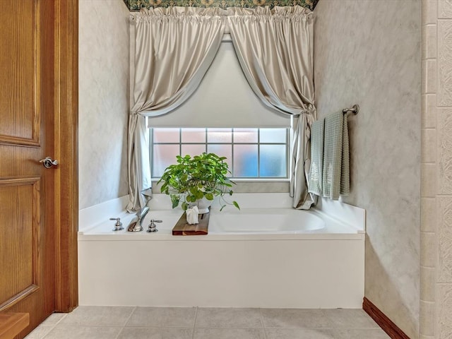 4109 Riva Ridge Ct, Edmond, OK 73003 - full bath featuring a garden tub and tile patterned flooring