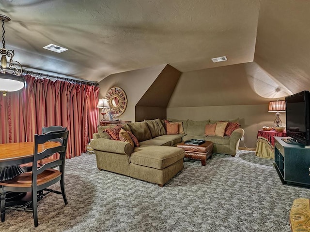 4109 Riva Ridge Ct, Edmond, OK 73003 - cinema room featuring lofted ceiling and carpet floors