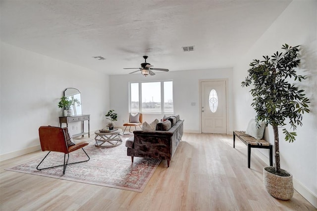 1646 County Road 1245, Tuttle, OK 73089 - living area featuring light wood-style floors and a ceiling fan