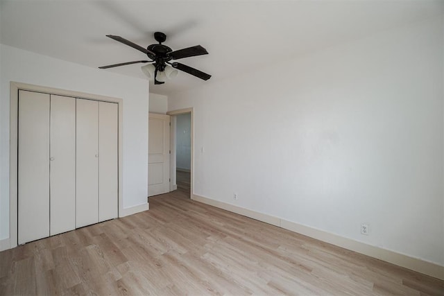 1646 County Road 1245, Tuttle, OK 73089 - unfurnished bedroom with wood finished floors, a closet, and ceiling fan