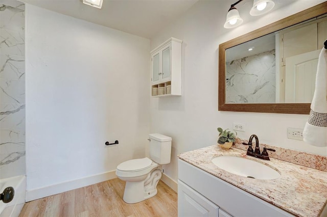 1646 County Road 1245, Tuttle, OK 73089 - full bathroom with vanity, wood finished floors, a marble finish shower, and a bathtub