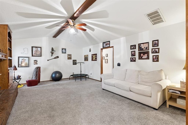 410 E Johnson St, Lexington, OK 73051 - living area featuring carpet flooring and ceiling fan