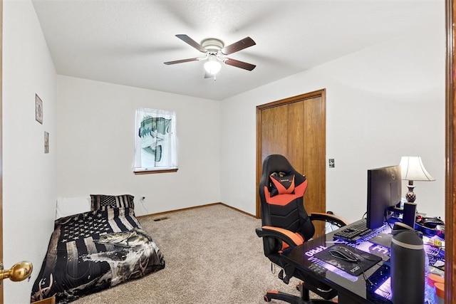 410 E Johnson St, Lexington, OK 73051 - office featuring carpet and ceiling fan