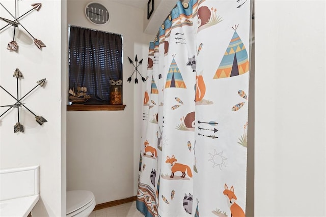 410 E Johnson St, Lexington, OK 73051 - full bathroom with a shower with shower curtain and tile patterned flooring