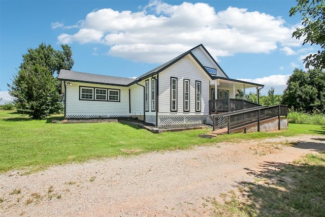 1600 Silver Stone Rd, Blanchard, OK 73010 - view of front of house featuring covered porch and a front lawn