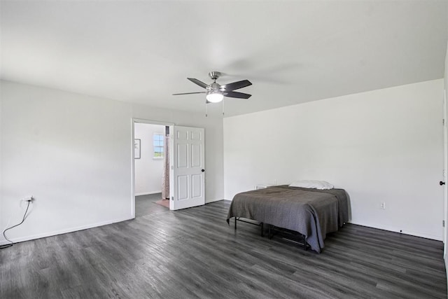 1600 Silver Stone Rd, Blanchard, OK 73010 - bedroom with dark wood-style flooring and a ceiling fan