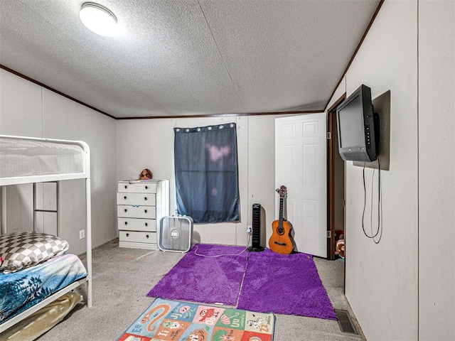 106411 Happy Trails Rd, Mcloud, OK 74851 - carpeted bedroom featuring a textured ceiling