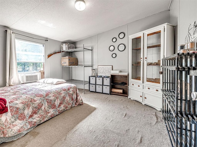106411 Happy Trails Rd, Mcloud, OK 74851 - carpeted bedroom with cooling unit and a textured ceiling