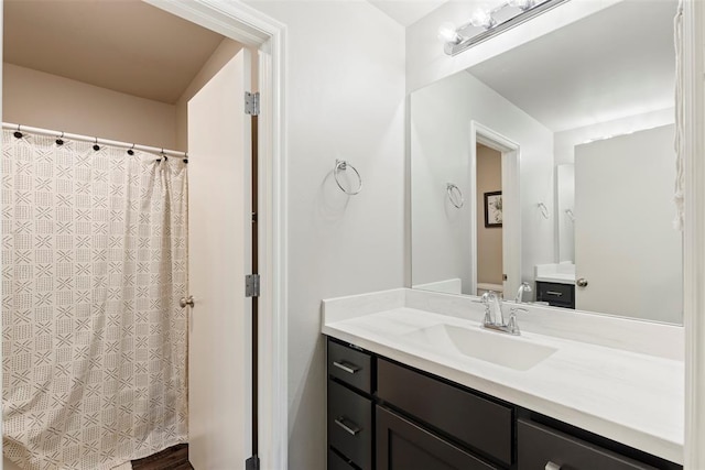 8705 Gibbs Dr, Oklahoma City, OK 73135 - full bath with vanity and a shower with curtain