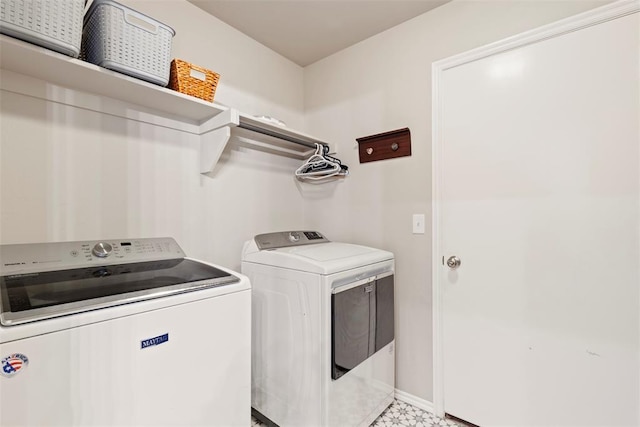 8705 Gibbs Dr, Oklahoma City, OK 73135 - laundry room featuring washer and dryer and light floors