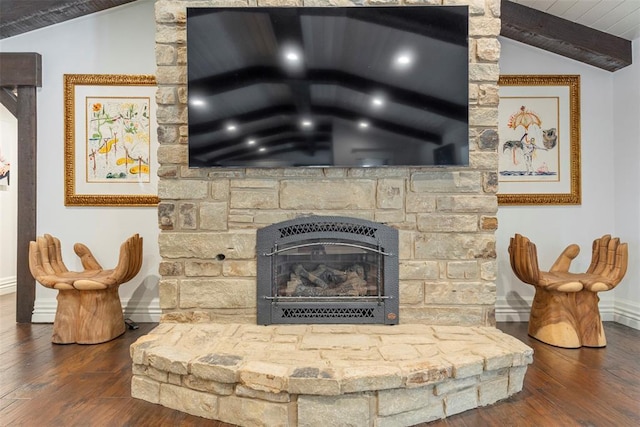 2800 E 15th St, Edmond, OK 73013 - detailed view of wood finished floors and a fireplace
