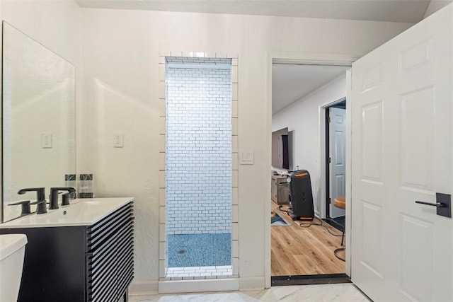 2800 E 15th St, Edmond, OK 73013 - full bath with vanity and tiled shower