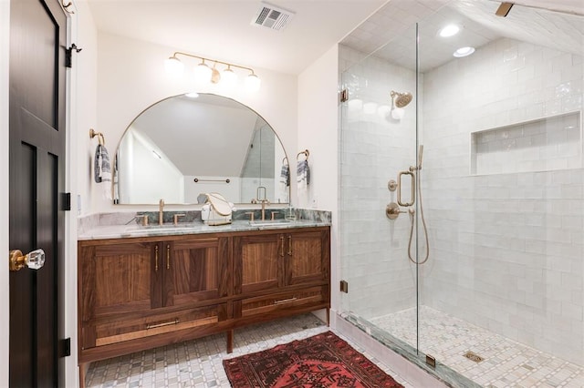 814 NE 18th St, Oklahoma City, OK 73105 - full bath with a shower stall and double vanity