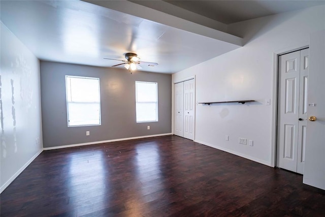 201 E 2nd St, Stroud, OK 74079 - empty room featuring ceiling fan and wood finished floors