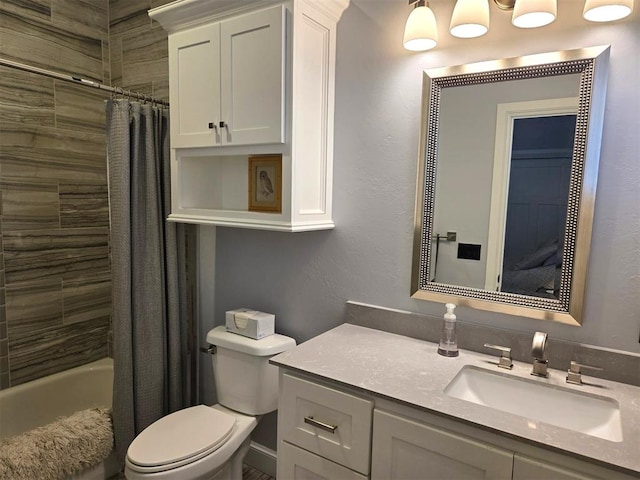 9252 Elaine Dr, Midwest City, OK 73130 - bathroom featuring vanity and shower / bath combo with shower curtain