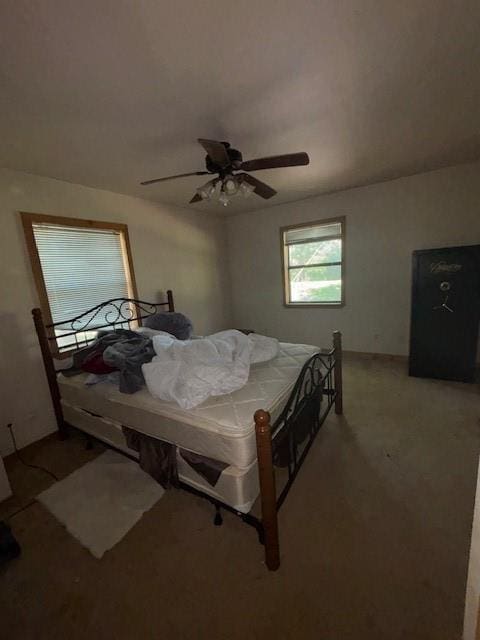 11825 N 3660th Rd, Cromwell, OK 74884 - bedroom with a ceiling fan and light colored carpet