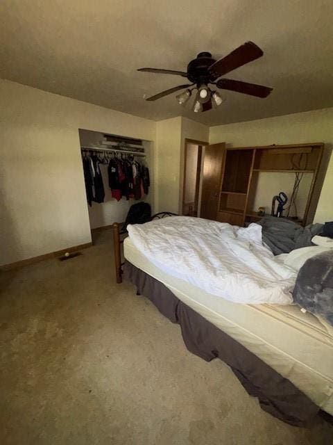 11825 N 3660th Rd, Cromwell, OK 74884 - carpeted bedroom with a closet and a ceiling fan
