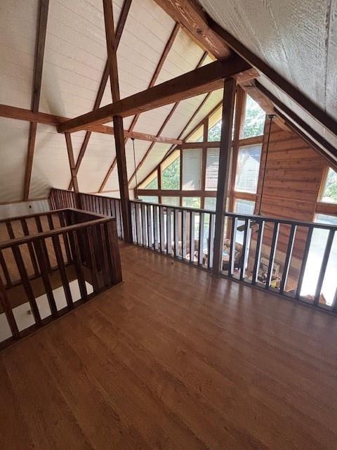 11825 N 3660th Rd, Cromwell, OK 74884 - additional living space with wood finished floors and vaulted ceiling