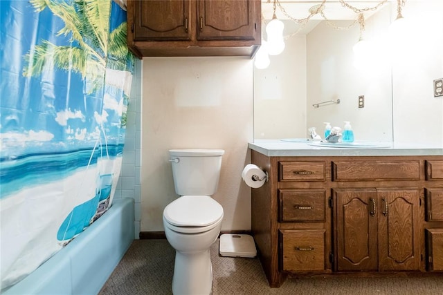 1319 N Cook, Cordell, OK 73632 - bathroom featuring vanity, shower / bath combo, and tile patterned floors