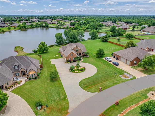 3004 Twin Lake Dr, Moore, OK 73165 - aerial view of residential area with a large body of water