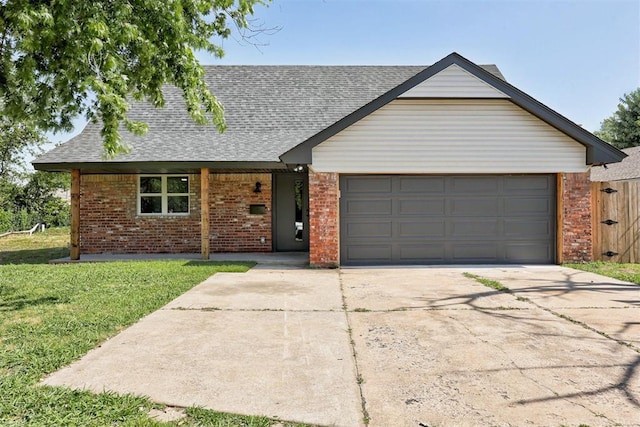 1317 E Boyd St, Norman, OK 73071 - view of front of house with brick siding, concrete driveway, roof with shingles, and a garage