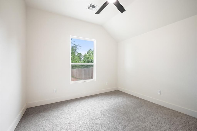 2705 NW 40th St, Oklahoma City, OK 73112 - carpeted spare room with a ceiling fan and lofted ceiling