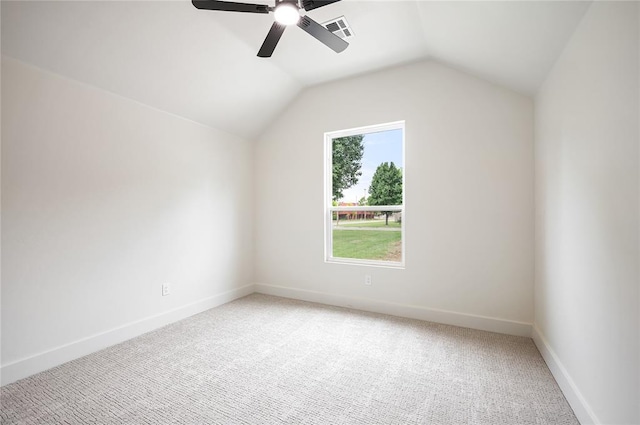 2705 NW 40th St, Oklahoma City, OK 73112 - additional living space with ceiling fan, light carpet, and lofted ceiling