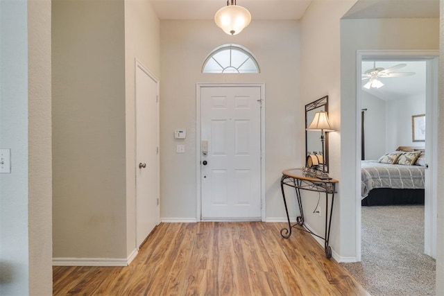 2725 NW 162nd St, Edmond, OK 73013 - entryway featuring wood finished floors and ceiling fan
