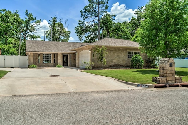 6704 Tall Oaks Dr, Oklahoma City, OK 73127 - ranch-style house with concrete driveway, a garage, and a shingled roof