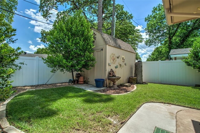 6704 Tall Oaks Dr, Oklahoma City, OK 73127 - fenced backyard with a shed and a patio area