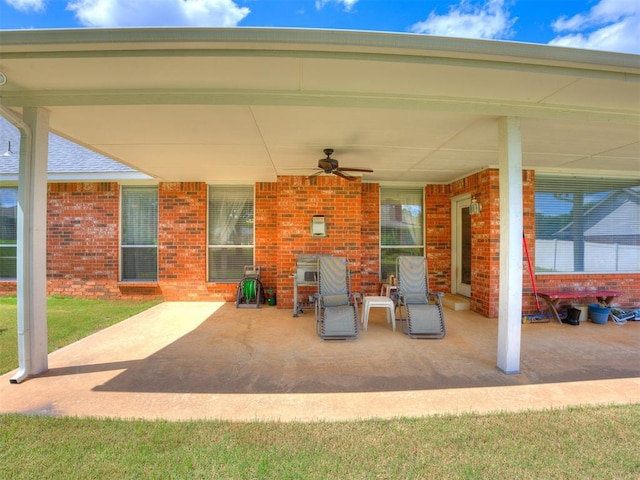 1405 Cambridge Ct, Shawnee, OK 74804 - view of patio with a ceiling fan
