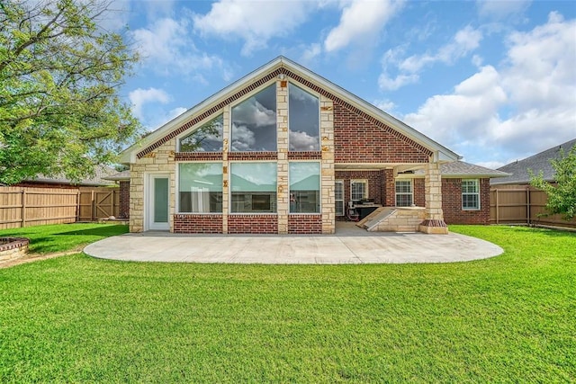517 N Quail Run, Altus, OK 73521 - rear view of house featuring a patio area, a fenced backyard, and brick siding