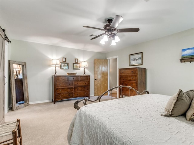 1616 E Cottonwood Rd, Goldsby, OK 73093 - carpeted bedroom featuring baseboards and a ceiling fan
