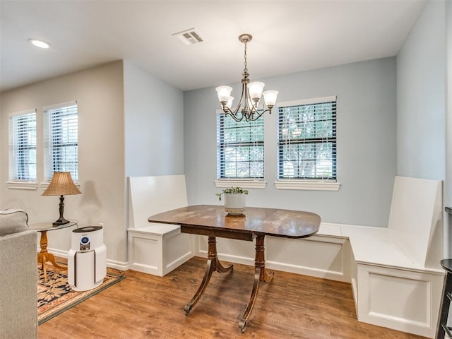 1616 E Cottonwood Rd, Goldsby, OK 73093 - dining space featuring healthy amount of natural light, light wood-style flooring, a chandelier, and recessed lighting