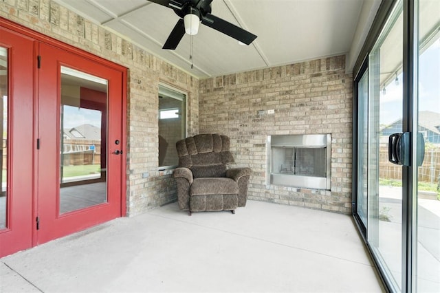 9233 NW 91st St, Yukon, OK 73099 - sunroom featuring a ceiling fan