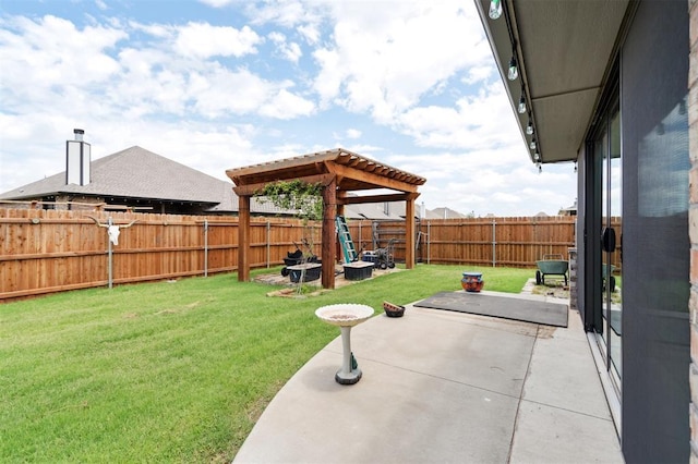 9233 NW 91st St, Yukon, OK 73099 - fenced backyard featuring a patio area and a pergola