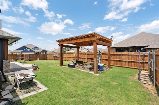 9233 NW 91st St, Yukon, OK 73099 - fenced backyard with a pergola and a patio