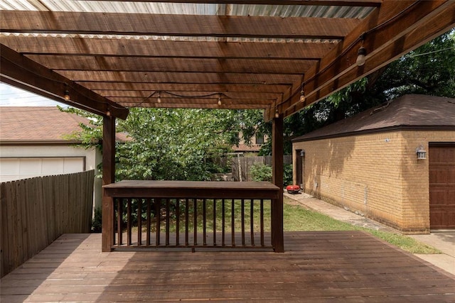 225 NW 35th St, Oklahoma City, OK 73118 - wooden terrace featuring a pergola