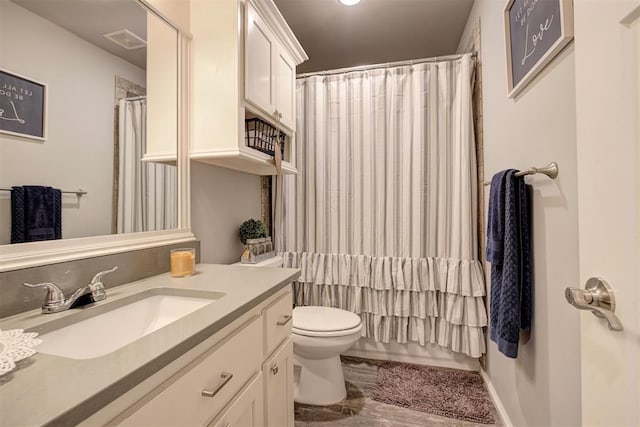 4004 Brougham Way, Oklahoma City, OK 73179 - bathroom featuring vanity and a shower with curtain
