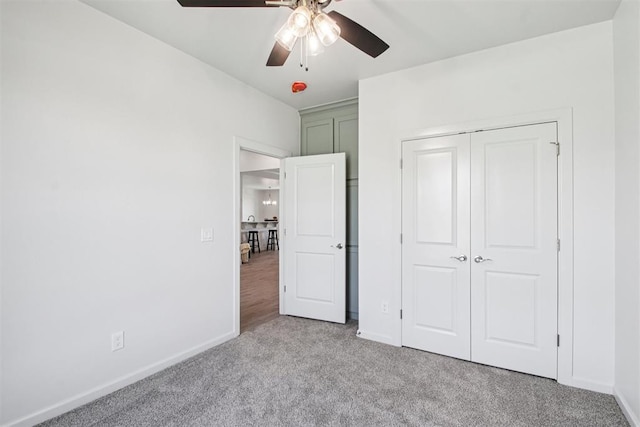 4204 Chesterfield Pl, Oklahoma City, OK 73179 - unfurnished bedroom with carpet floors, a closet, and ceiling fan