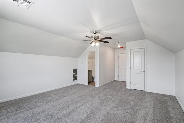 4204 Chesterfield Pl, Oklahoma City, OK 73179 - additional living space with carpet, ceiling fan, and vaulted ceiling