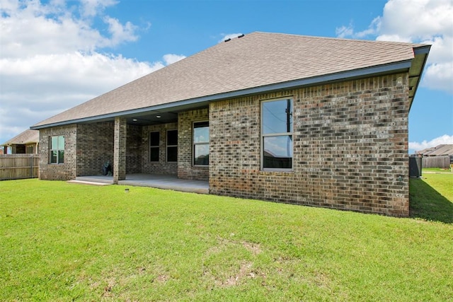 4204 Chesterfield Pl, Oklahoma City, OK 73179 - back of house featuring brick siding, a patio, and roof with shingles