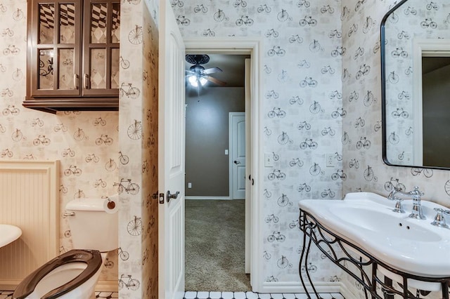 405 Kingsgate Rd, Yukon, OK 73099 - half bath featuring wallpapered walls