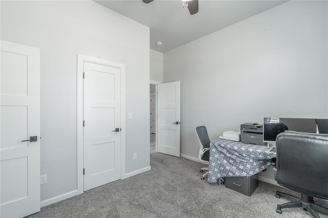 8908 NW 130th St, Oklahoma City, OK 73142 - office featuring carpet floors and a ceiling fan