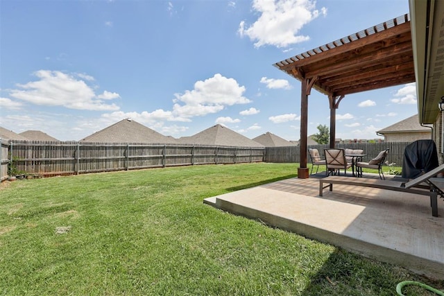 4213 NW 155th St, Edmond, OK 73013 - fenced backyard with a patio area