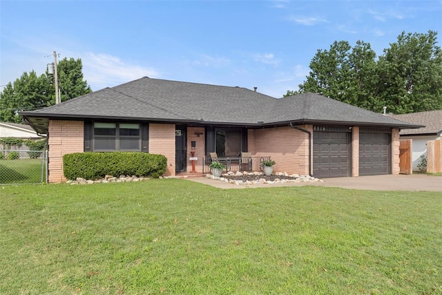 8316 NW 39th St, Bethany, OK 73008 - view of front of house with brick siding, a garage, driveway, and a shingled roof