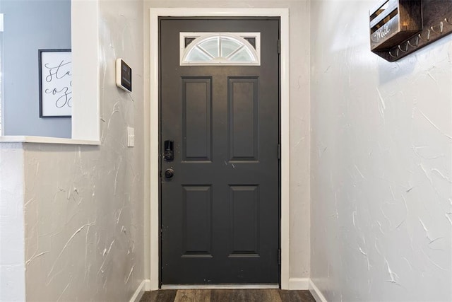 8316 NW 39th St, Bethany, OK 73008 - doorway featuring baseboards and wood finished floors