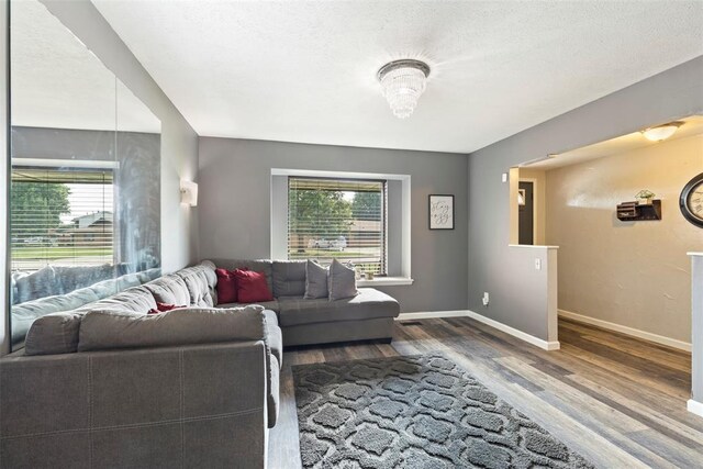 8316 NW 39th St, Bethany, OK 73008 - living room with wood finished floors and baseboards
