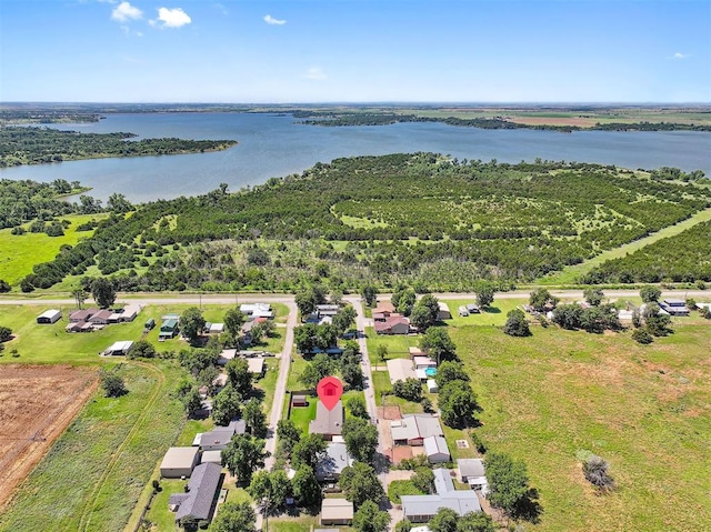 213 Meadowlark Ln, Fort Cobb, OK 73038 - aerial view of property's location with a nearby body of water