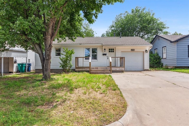 1436 NW 97th St, Oklahoma City, OK 73114 - ranch-style home with an attached garage, concrete driveway, and a front lawn